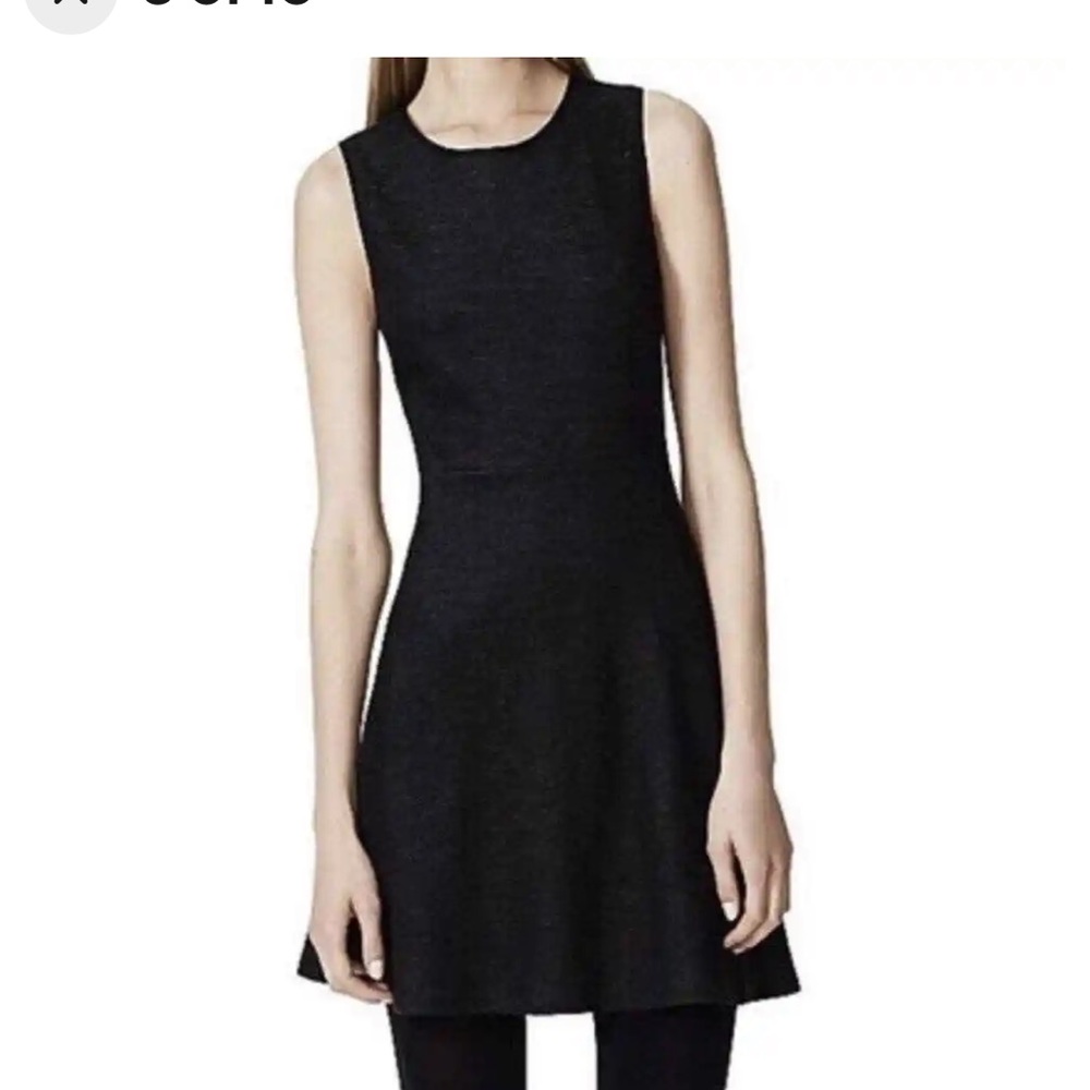 #420 Theory Gray Knit Nikay Jackson Dress sleeveless sz 12 cotton wool blend